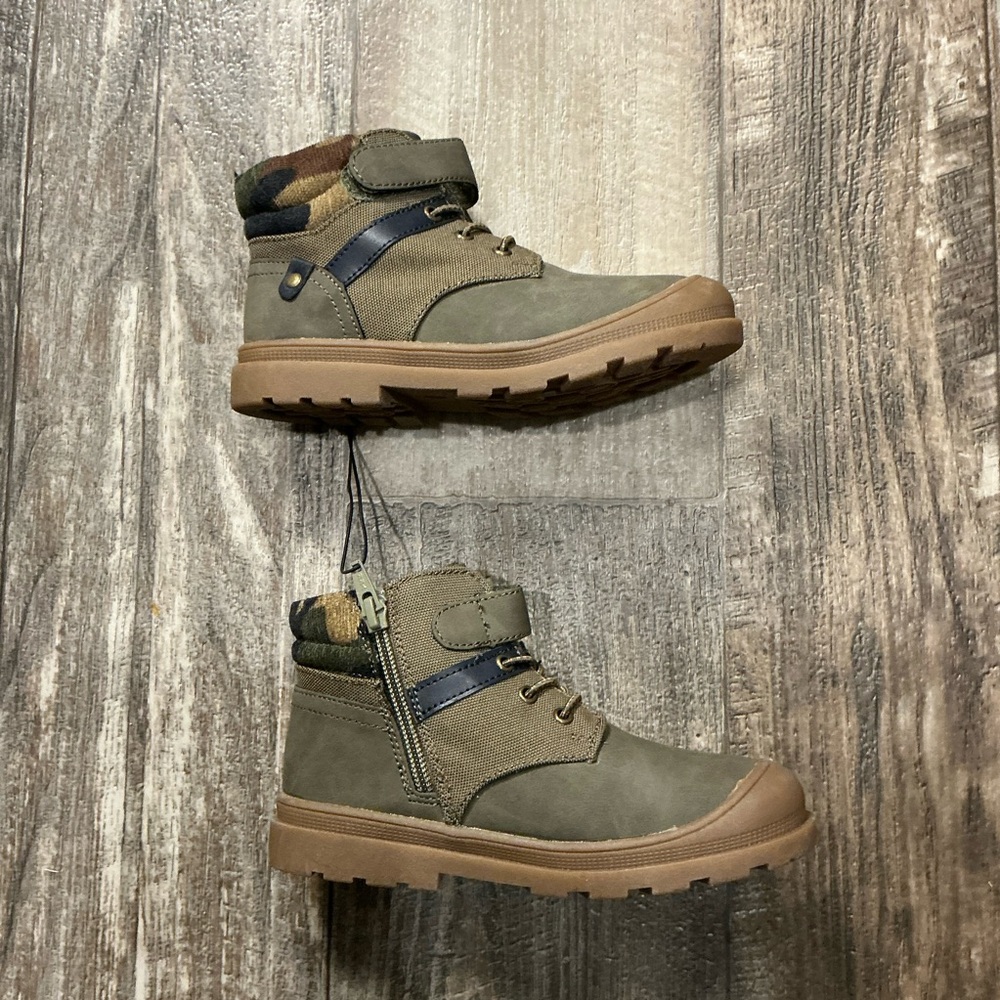 Jumping Beans Olive and Tan Kids Boots Size 11 - Picture 9 of 12